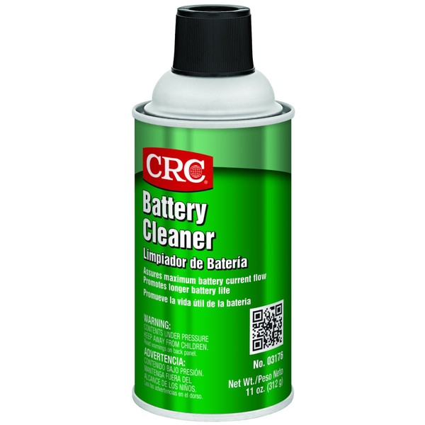 CRC Battery Cleaner 03176 – 11 Wt. Oz., Industrial Grade Aerosol Can with Water Rinseable Formula that Helps Improve Battery Performance