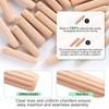 Faankiton 200 Pieces Wooden Dowel Pins 10x40mm, Straight Grooved Wooden
