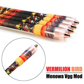 TOMZEGNA Spinning Pen Menowa Vgg Mod, Auspicious Beast Version with Golden Tips, Handmade Weighted Spin Pen, Vermilion Bird