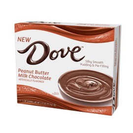 Dove Pudding Mix, 3.34 oz. Box (12 Pack), Peanut Butter Milk Chocolate – Rich Indulgent Pudding Mix and Pie Filling, 4 Servings Per Box, Kosher, Peanut-Free Dessert Mix