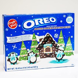 Oreo Arctic Cookie Skating Rink - Holiday House Kit - Delicious Frosting, Cookies, Candies - Everything Included - 18.43oz, 522g