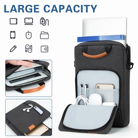 JOOEER Vertical Laptop Case Computer Bag for 13-13.3 Inch MacBook Air/Pro Computer Notebook, Waterproof Protective Lightweight Laptop Computer Cover Bag, Deep Gray