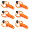 Dirvcp ‌6 Pack Loud Emergency Survival Whistles with Reflective Adjustable