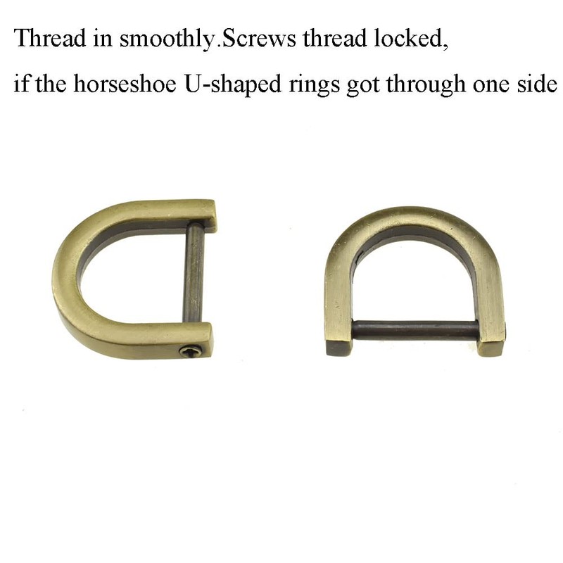 Hahiyo D-Rings with Screw Shackle Horseshoe U Shape Key Ring