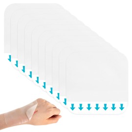 Pack of 10 Hydrocolloid Wound Dressings, 5 x 5 cm, Extra Thin Hydrocolloid Plasters, Large Waterproof Wound Plasters for Cuts, Abrasions, Pressure Points, Blisters, Acne and Venous Leg Ulcers