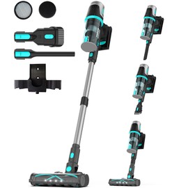 Cordless Vacuum Cleaner,65KPa 65Mins Stick Vacuum with Self-Standing,Anti-Tangle Touch Screen LED Display, Detachable Battery Pack, Rechargeable Vacuum Cleaners for Home/Carpet/Pet Hair