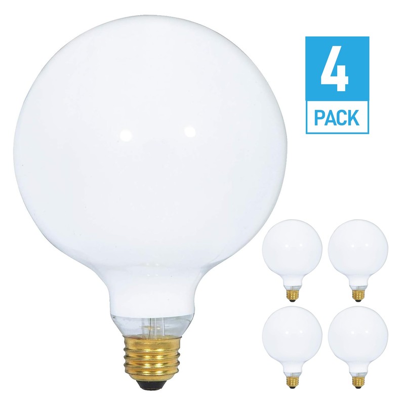 (4 Pack) G25 Incandescent Incandescent Light Bulb 2700K Soft Light,
