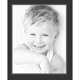 18x23 Smooth Black / Black Custom Mat for Picture Frame with 14x19 opening size (Mat Only, Frame NOT Included)