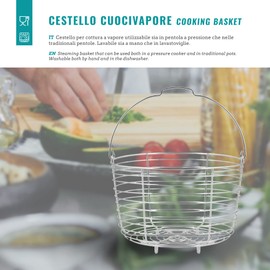 INOXPRAN - Cestello Cuocivapore INOXBASKET, Cestello per Cottura a Vapore in Acciaio Inossidabile, Ø 19 cm, Accessorio per Pentole Resistente ad Urti e Graffi, per Cucinare Piatti Sani e Leggeri
