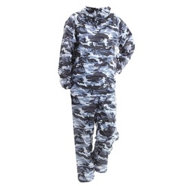 Eco Ride World Camouflage Jacket Top and Bottom Set, black and white camo