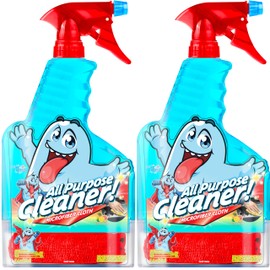 PeerBasics Gunk Getter Spray Bottle with Microfiber Cap 16oz All Purpose Cleaner Citrus (2 Pack)