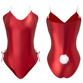 PROMOTED TO BIG SISTER Womens Bunny Girl Cosplay Costume Mai Sakurajima Bunny Bodysuit Set (Red, Large)