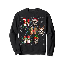 Ho Ho Ho Santa Hat Elf Matching Russell Terrier Dog Xmas Sweatshirt