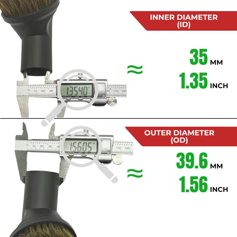 1-3/8'' Vacuum Brush Attachments for Shark, Miele & Most Canister/Handheld