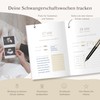 MeinBaby123® Linen Pregnancy Diary with Gold Engraving, Pregnancy Diary, Pregnancy