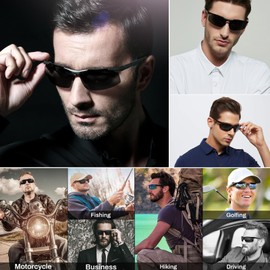 Perfectmiaoxuan Men's Sports Sunglasses Polarised Driving Glasses Ultralight Metal Frame Outdoor Fishing Driving Retro Cycling Glasses Pilot Glasses UV Protection, 【1】Gold