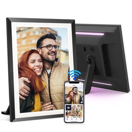 BIGASUO 10.1 inch 32GB Digital Picture Frame with LED Light, HDTouch Screen WiFi Smart Cloud Photo Frame, Slideshow, Auto-Rotation, Instant Sharing of Photos and Videos Via Uhale App
