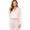 Serenedelicacy Serenedelicacy Women's Satin Pajama Set Long Sleeve Button Down