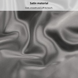 Lirex Satin Fitted Sheet, Luxurious Silky Smooth Polyester Bedding Soft Deep Pocket Bed Sheets Mattress Cover, Single, Dark Grey