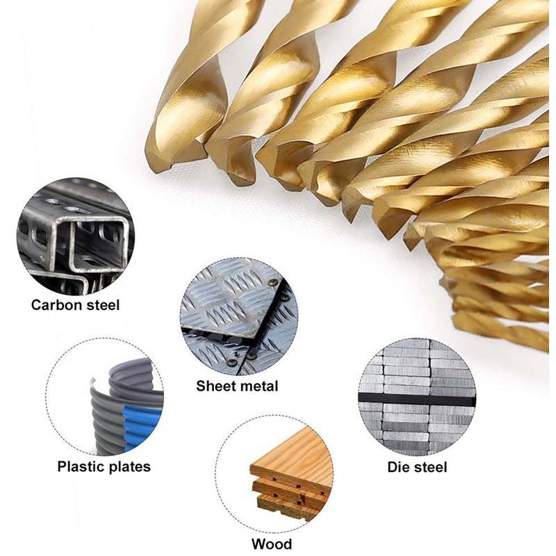 NORTOOLS HSS Round Shank TiN Coated Drill Bit Set with