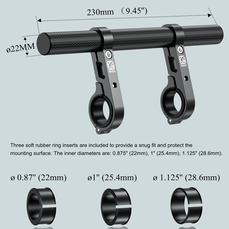 BRCOVAN Carbon Fiber Handlebar Extender Extensions with Alumiunm Alloy Clamp