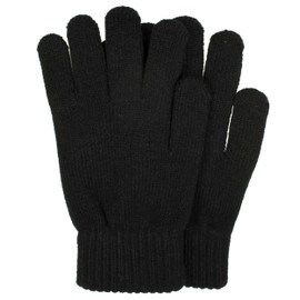 Gelante 12 Pairs Knitted Magic Stretch Winter Gloves for Men and Women, Warm Gloves for Cold Weather 2098G Black