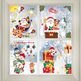 Fantecia Christmas Window Clings, Double Sided Window Stickers for Home Party Festival, Christmas Window Decoration for Glass