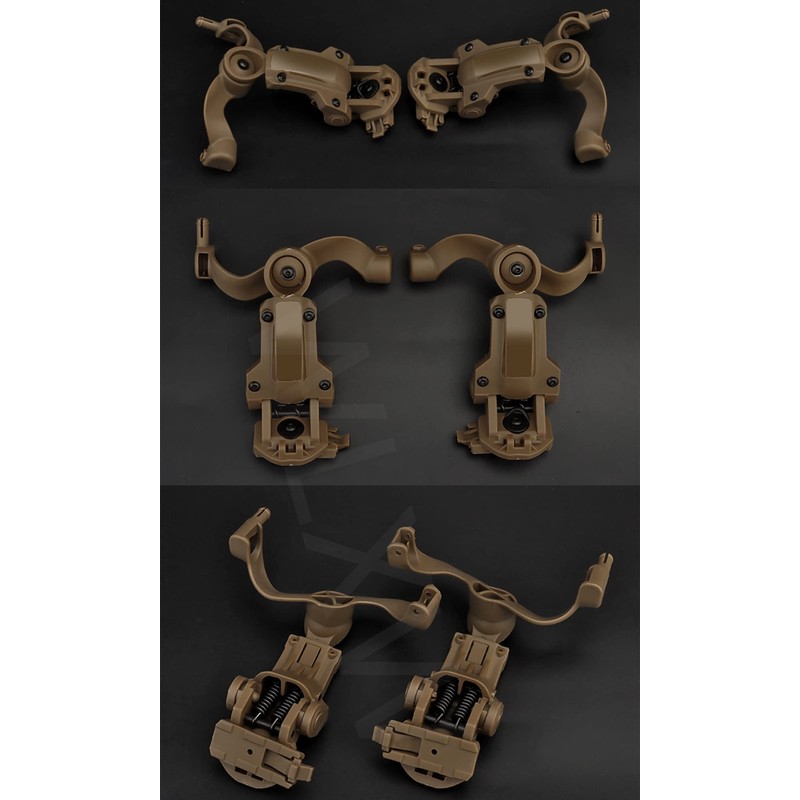 Multi-Angle Rotation Tactical Helmet Rail Adapter for Tactical Headset Fit