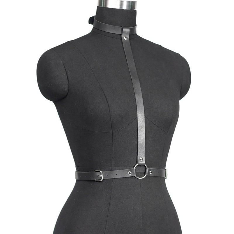 WARANDOD Women's Body Waist Belt Vest Punk Leather Harness Belt