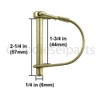 PTO Round Wire Shaft Locking Pin 1/4" x 1-3/4"(Pack of