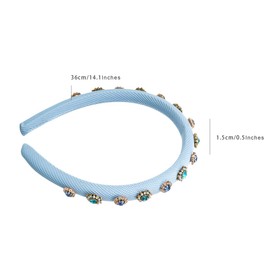 scicent Embellished Hairbands Sparkling Crystal Headband Glitter Baroque Rhinestone Head Band Jeweled Beaded Hair Bands for Women Embellished Pearl Hair Hoops Dress Accessories for Women Girl - 27023