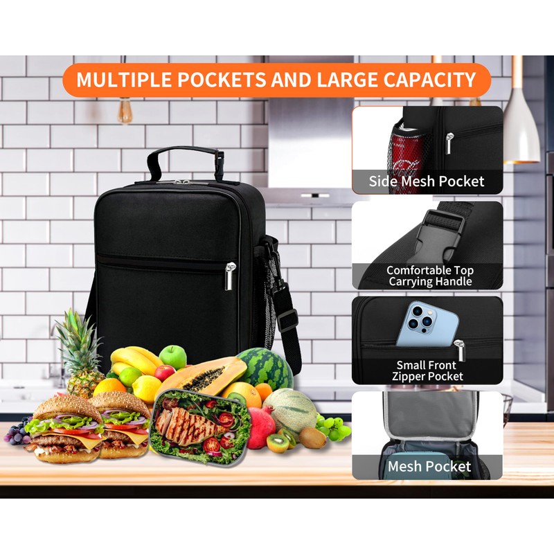 ZM-YOUTOO Lunch Box for Men - Reusable Lunch Bag Men