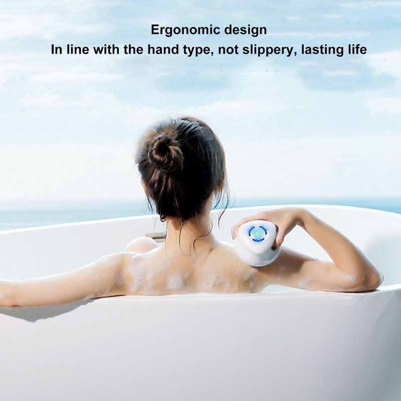 Electric Bath Brush Rechargeable Waterproof Detachable Cordless Body Scrubber Back