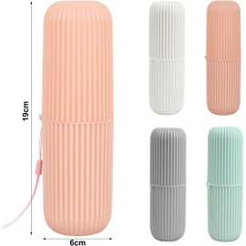 4 Piezas Estuche Portátil para Cepillo de Dientes, Protector de Viaje con Cierre Hermético, Material PP Alimentario, Incluye Asa para Llevar -(Colores: Gris, Blanco, Verde, Rosa)