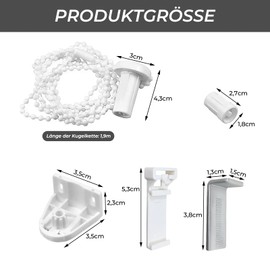 Barlone Roller Blind Holder Window, 17 mm Replacement Parts Roller Blind Klemmfix Bracket, Klemmfix Roller Blind, No Drilling Required, Roller Blind Accessories for Blinds, Double Roller Blind