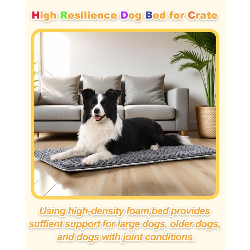 XL Dog Bed for Crate High Resilience Foam Crate Pad