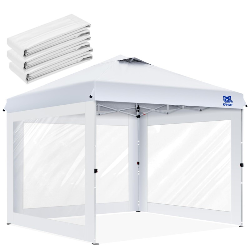 FANPAT 3Pcs Clear Canopy Sidewalls for 10x10 Pop Up Tent,