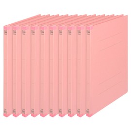 Plus #021S 79-438 Reinforced Back Flat File, A4 Vertical, 2 Holes, 10 Pieces, Pink