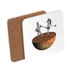 Cork Coaster - Fish Fighters Fish Boxing Collage Art Surrealism