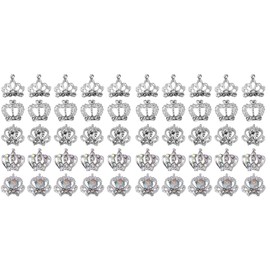 LALAFINA 100 Pcs Nail Alloy Drill Crown Nail Charms Crystal Nail Jewels Nail Art Decoration Crown Jewelry for Nails Diamond Studs for Nails Nail Art Beads Crown Nail Studs Metal 3D Alien