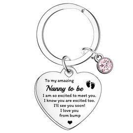 YpbbyKit Nanny To Be Gifts Nanny To Be Keyring Mothers Day Gifts for Nanny Grandma Gifts New Nana Gifts