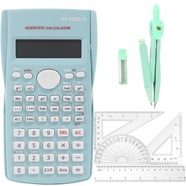 Scientific Calculators Protractor and Compass - Protractor and Compass for Geometry with Rulers and Two Set Squares and Scientific Calculators,240 Functions 2 Line 10+2 Digits,Desk Math for School