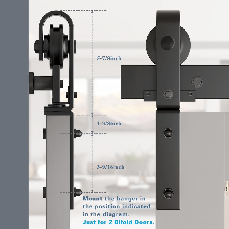 DonYoung 52" Bifold Barn Door Hardware Kit for 2 Doors,