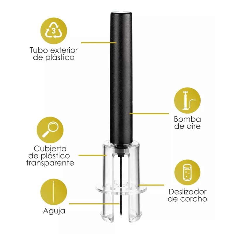 SCABIA Sacacorchos Vino, Abrebotellas De Vino Con Bomba De Presión