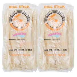 Wide Thai Rice Stick Noodles Xl (1cm) Pack of 2 (16 Ounce each)