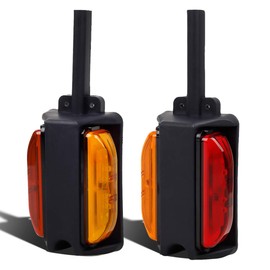 Partsam 2x 4 LED Clearance Trailer Fender Lights Amber Front Red Back 4 Diodes RH/LH