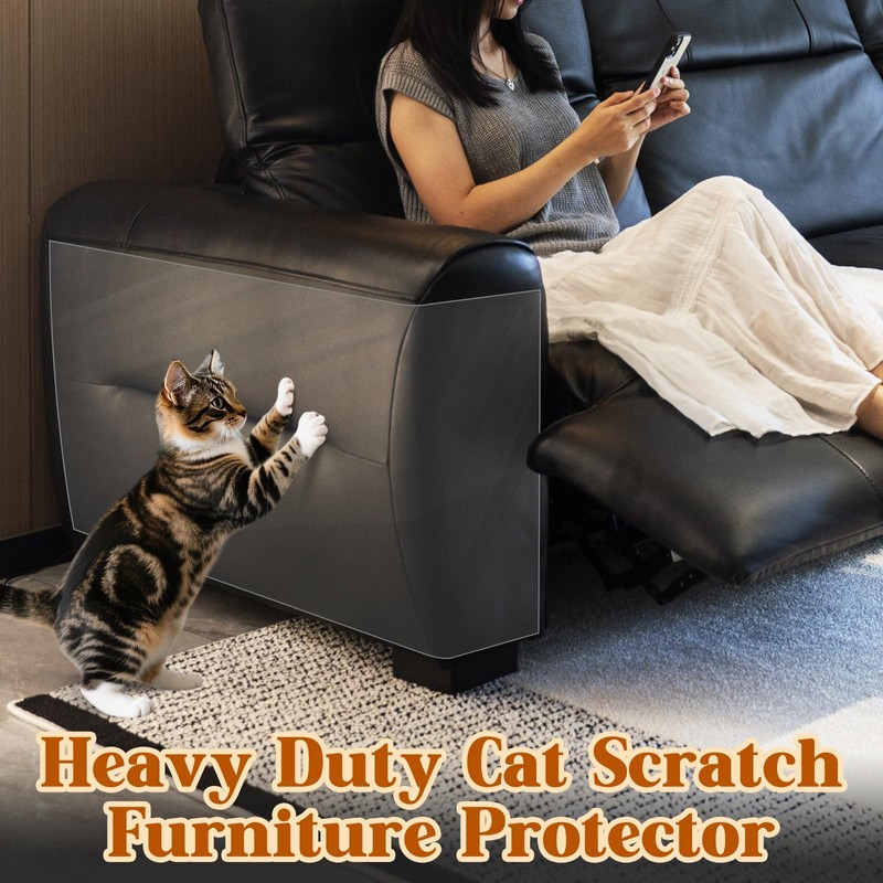 Cat Scratch Furniture Protector - Design for Leather Couch, 157"x11.8"