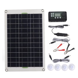 30A MPPT Solar Controller and Solar Panel Kit, 12V 24V 50W Waterproof Solar Panel Charger Battery Charger for RV Trailer Boat Marine, Camping Emergency