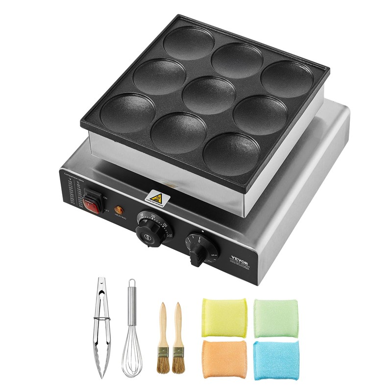 VEVOR Dutch Pancake Maker, 9PCS 76mm Diameter Dorayaki Baker Machine,