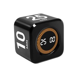 WAFHX Pomodoro Timer Cube for Productivity — 5/25/10/50 Minutes Preset, Digital Gravity Sensor Desk Visual Timer for ADHD, Silent Mode, Ideal for Office, Study, Kitchen & Kids